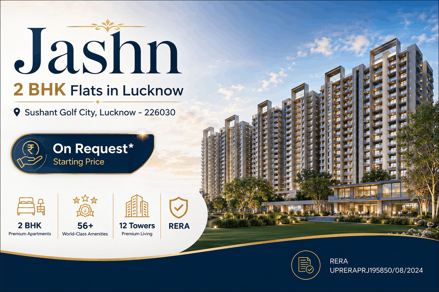 Jashn 2 BHK Flats in Lucknow - Premium Apartments at Sushant Golf City