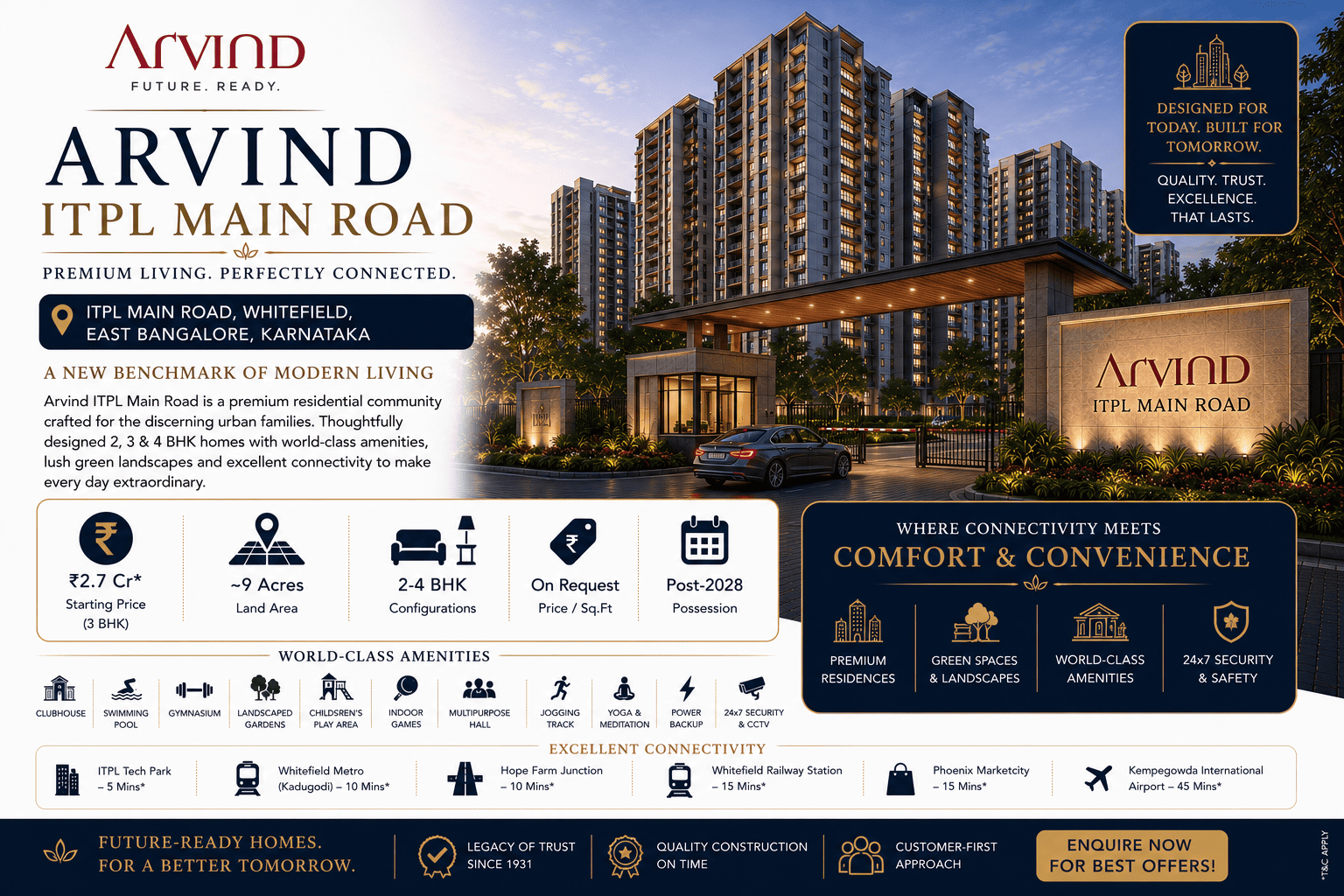 Arvind ITPL Main Road Bangalore Luxury Apartments