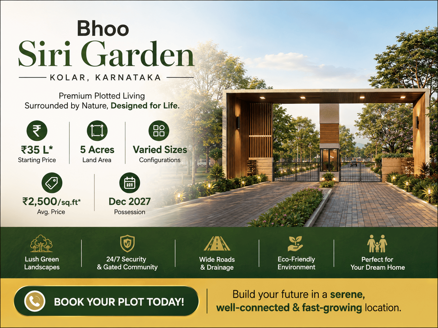 Bhoo Siri Garden Kolar Premium Residential Plots