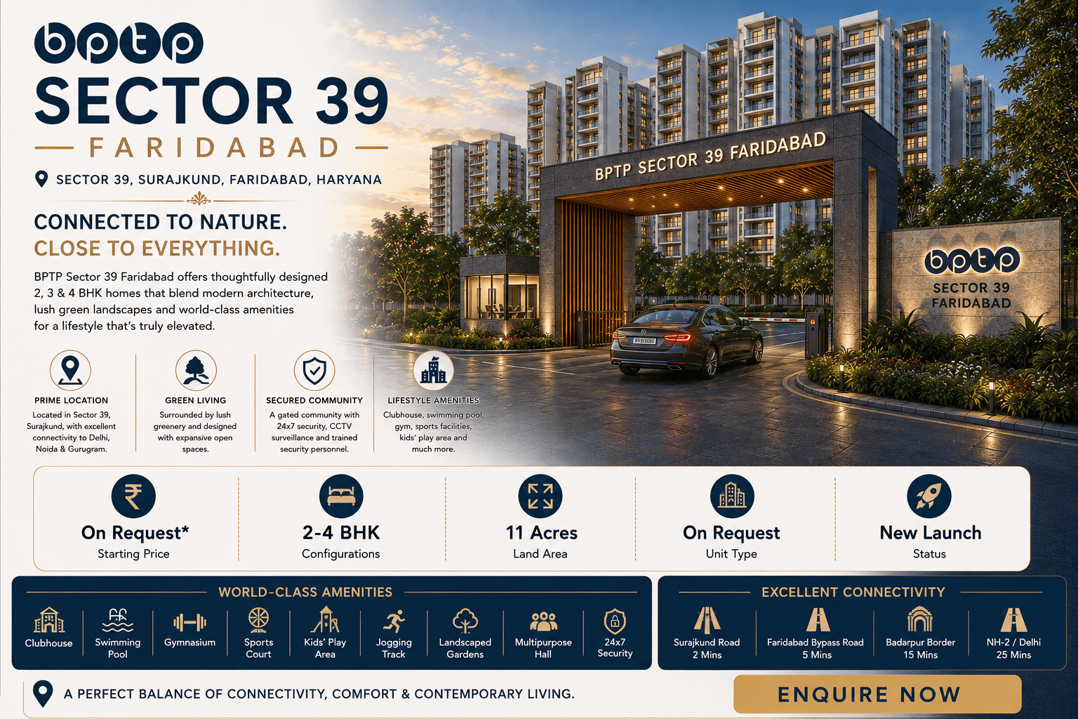 BPTP Sector 39 Faridabad - 2, 3 & 4 BHK High-Rise Apartments