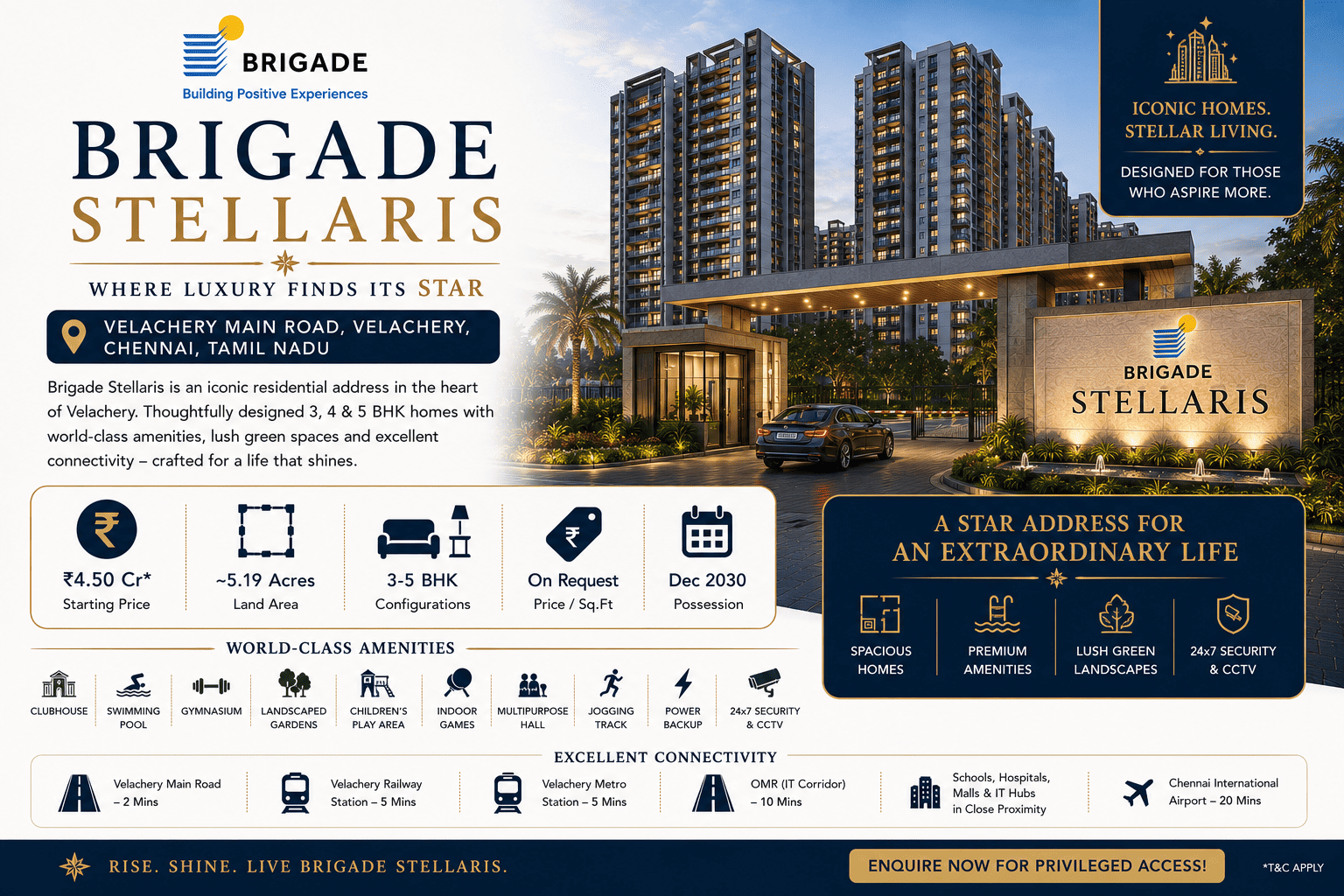 Brigade Stellaris Velachery Chennai Luxury Apartments