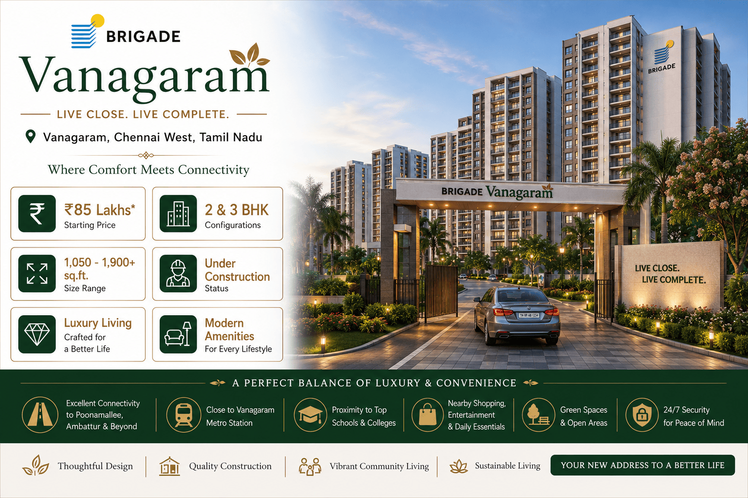 Brigade Vanagaram Chennai Luxury Apartments