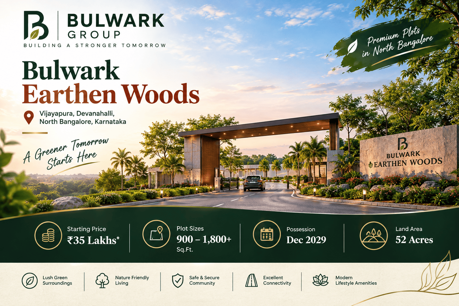 Bulwark Earthen Woods Villa Plots Devanahalli