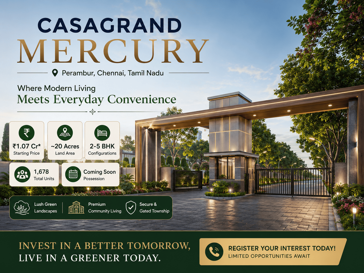 Casagrand Mercury Perambur Chennai Premium Residential Township