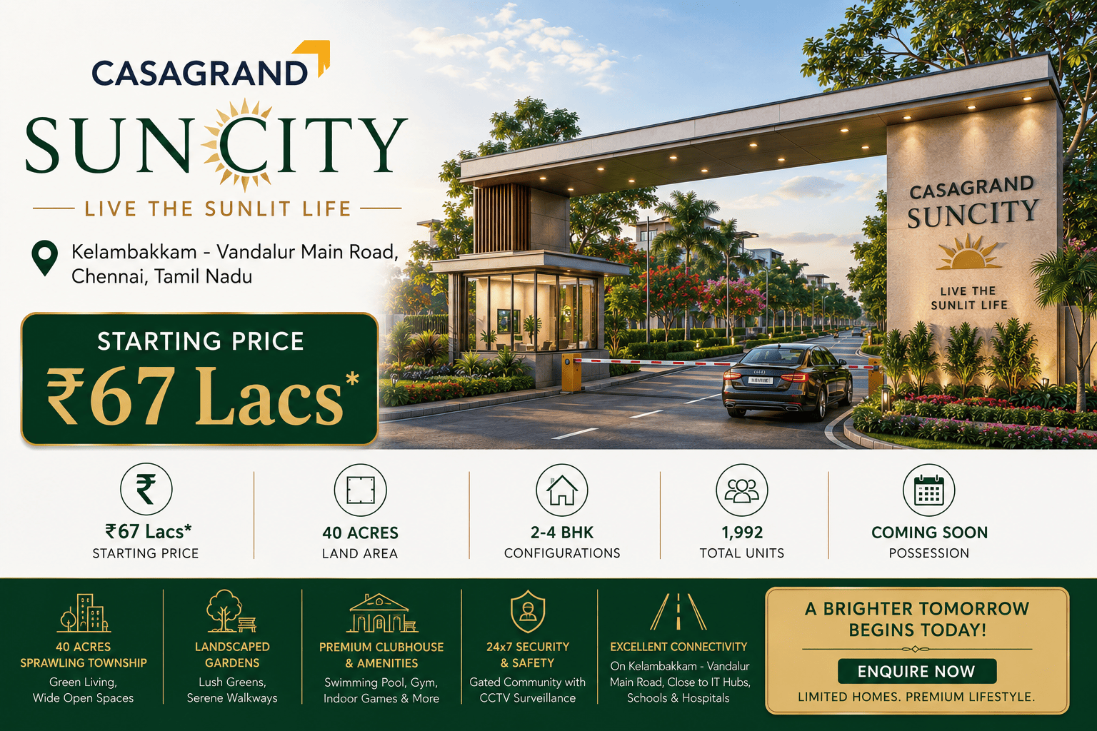 Casagrand Suncity Kelambakkam Chennai Premium Township