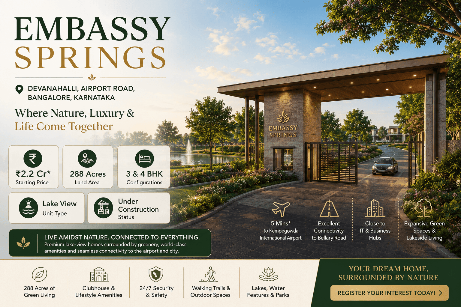 Embassy Springs Bangalore Premium Township Devanahalli