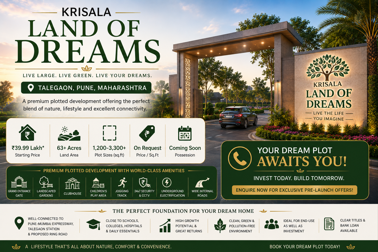 Krisala Land of Dreams Pune Premium Residential Plots