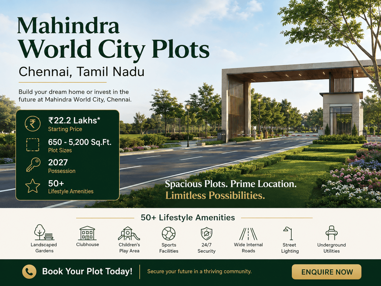 Mahindra World City Plots Chennai Residential Plots