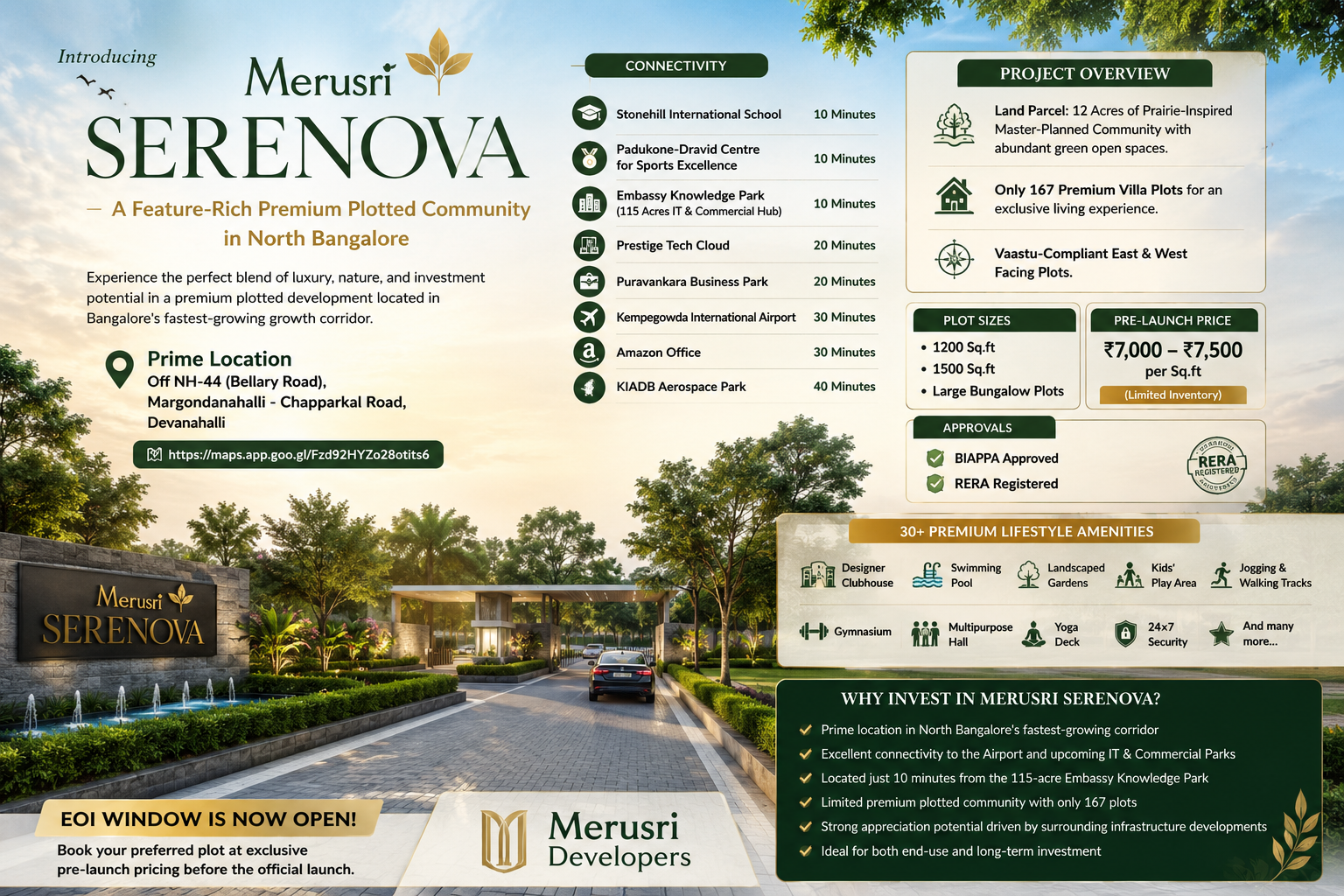 Merusri Serenova Plotted Development Bangalore