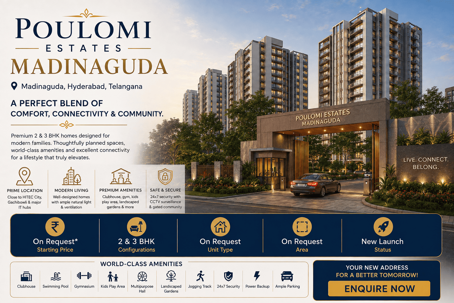 Poulomi Estates Madinaguda - 2 & 3 BHK Apartments in Hyderabad