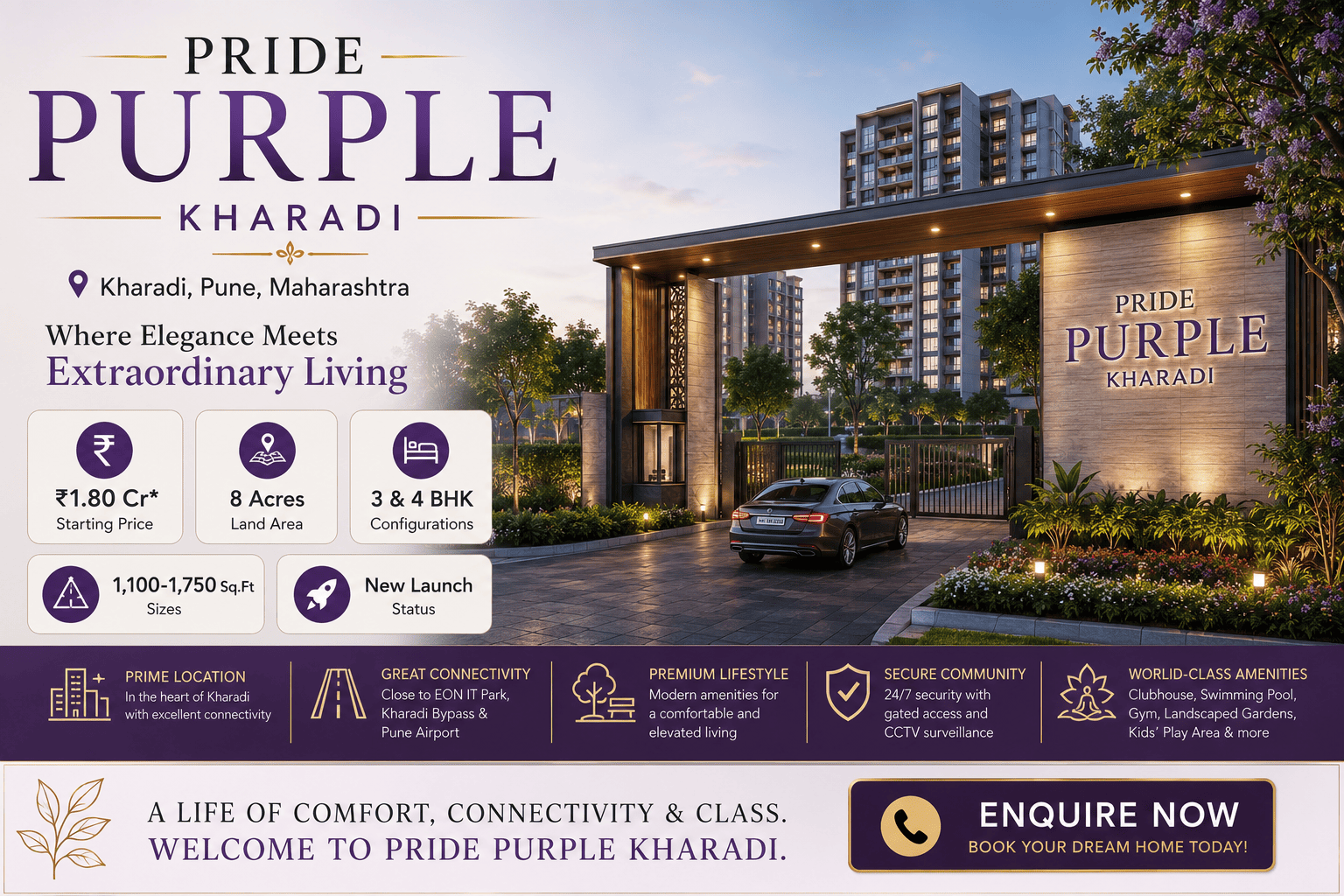 Pride Purple Kharadi Premium 3 & 4 BHK Residences Pune