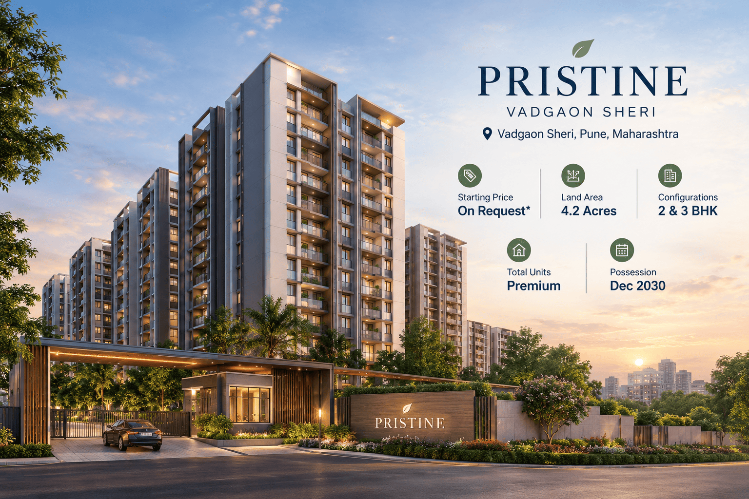 Pristine Vadgaon Sheri Pune Premium 2 & 3 BHK Apartments