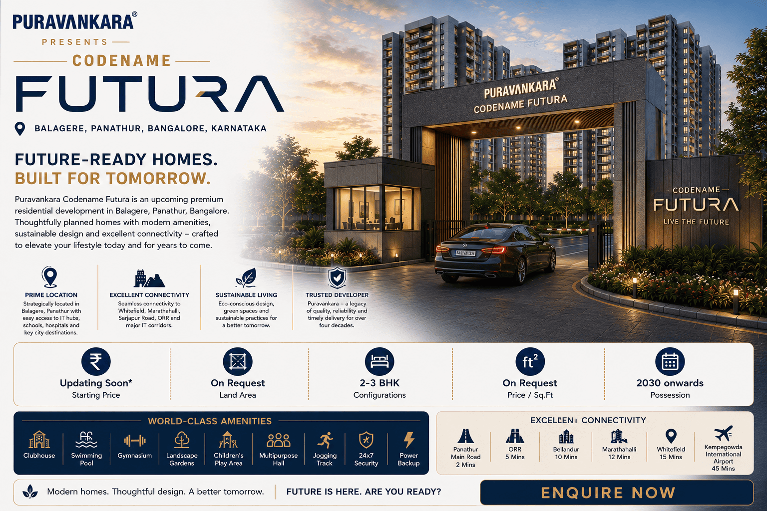 Puravankara Codename Futura Premium Apartments Bangalore