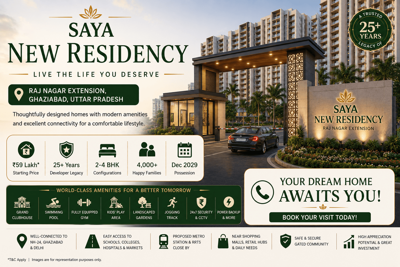 Saya New Residency Raj Nagar Extension Premium Apartments