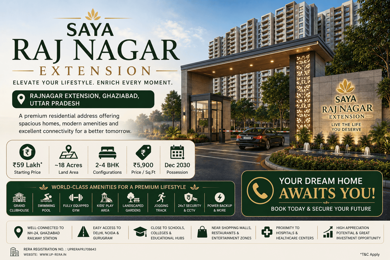 Saya Raj Nagar Extension Ghaziabad Premium Apartments