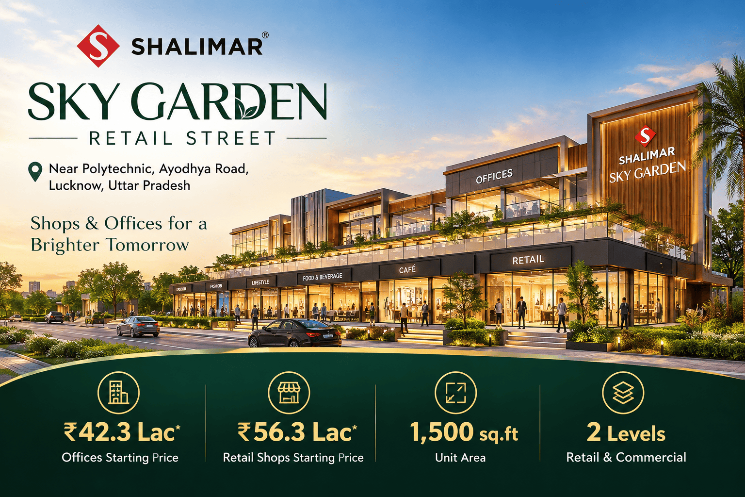 Shalimar Sky Garden Retail Street Lucknow Commercial Shops