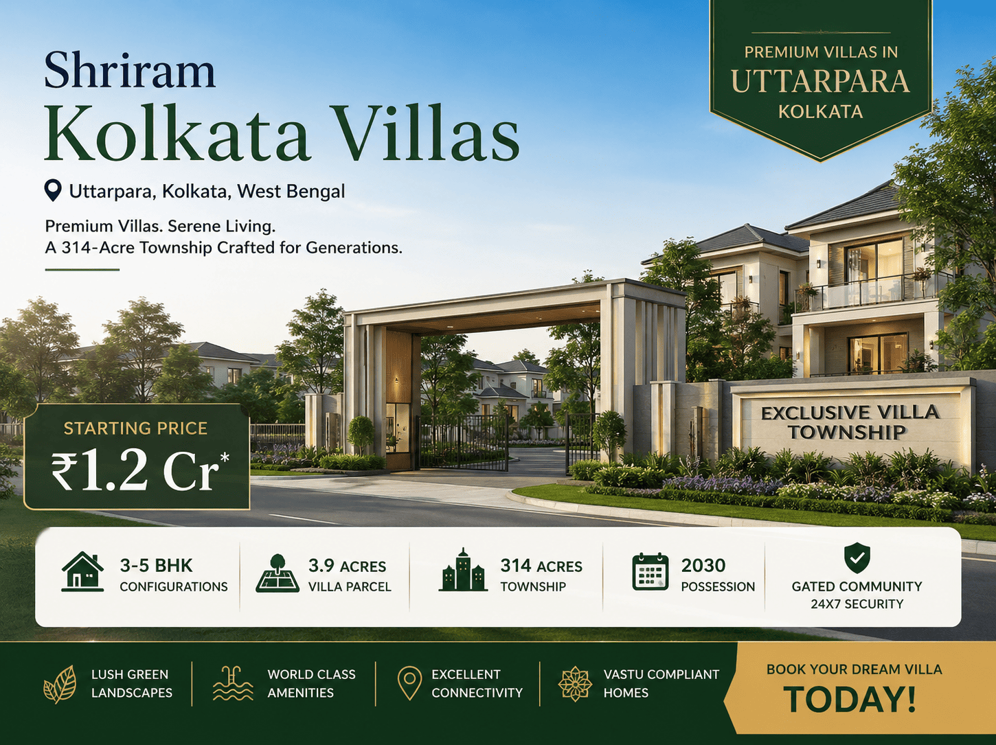 Shriram Kolkata Villas Premium Luxury Villas