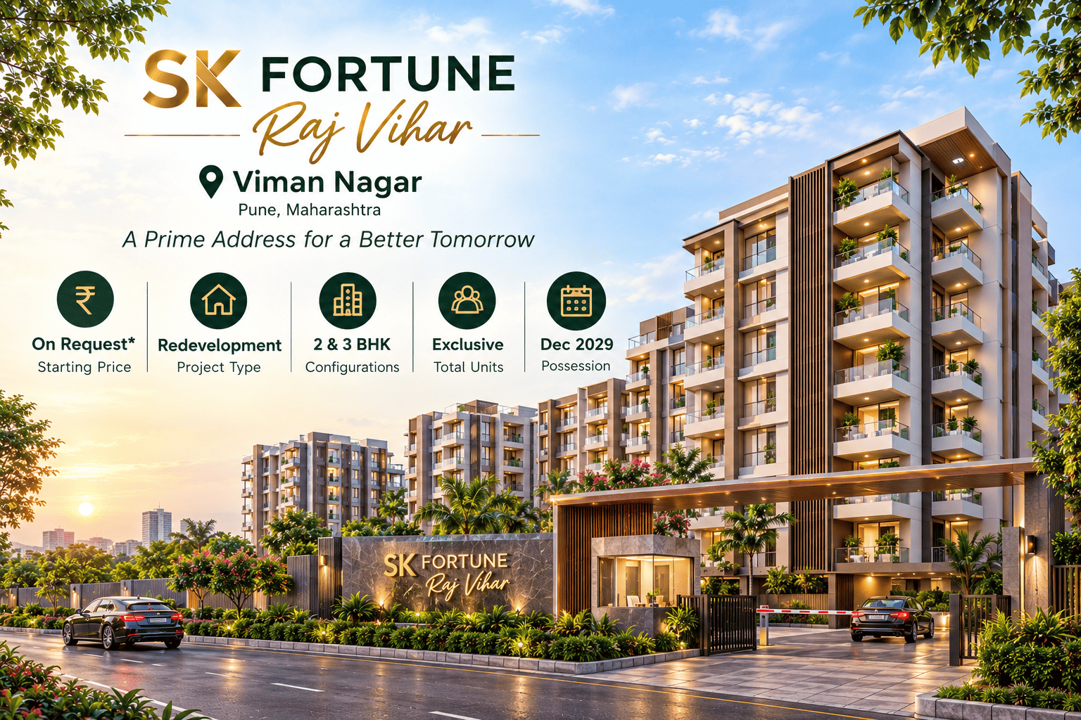 SK Fortune Raj Vihar Viman Nagar Pune Premium 2 & 3 BHK Apartments