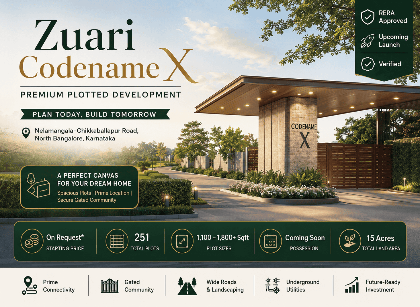 Zuari Codename X - Premium Plotted Development in Bangalore