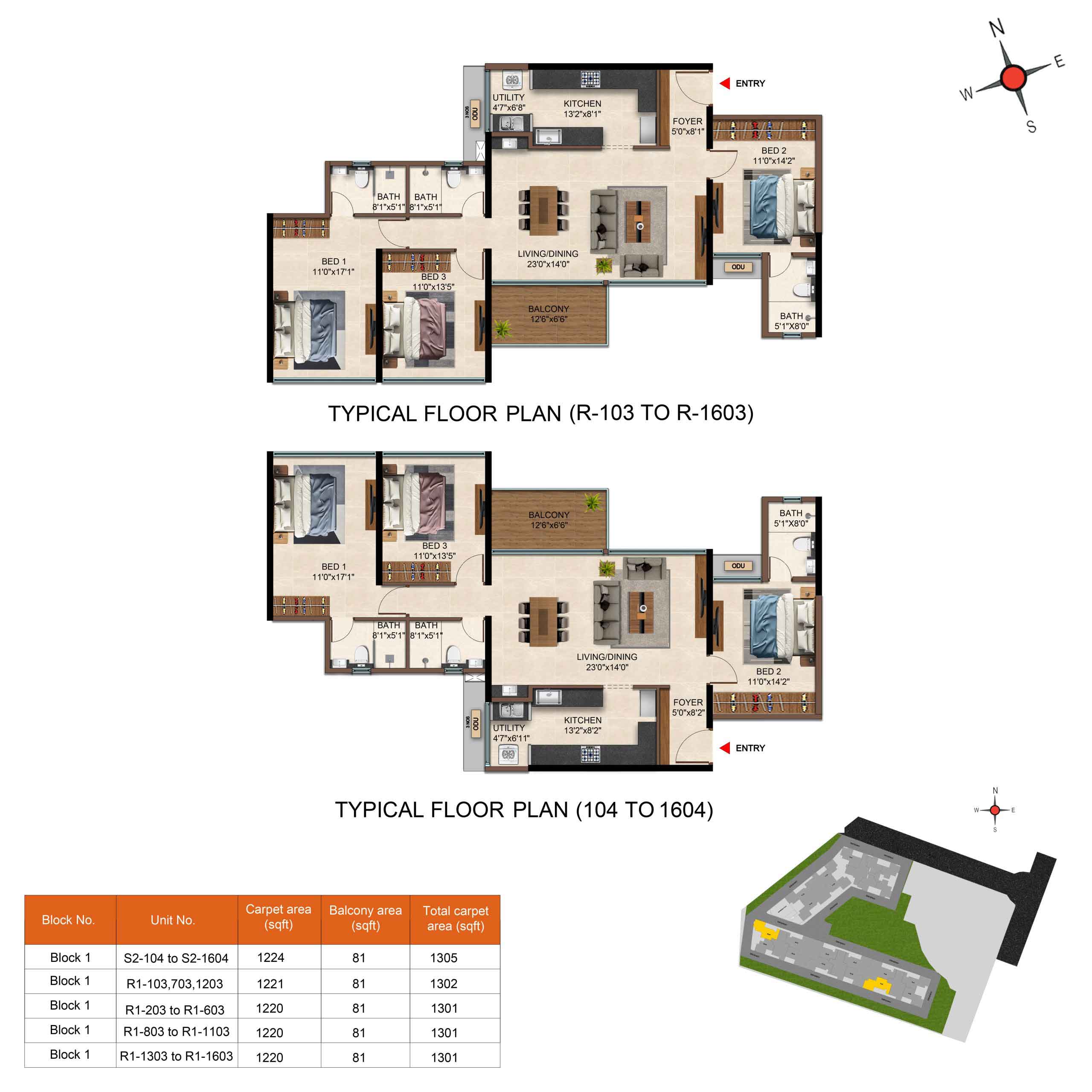 2 BHK Floor Plan Casagrand Caladium