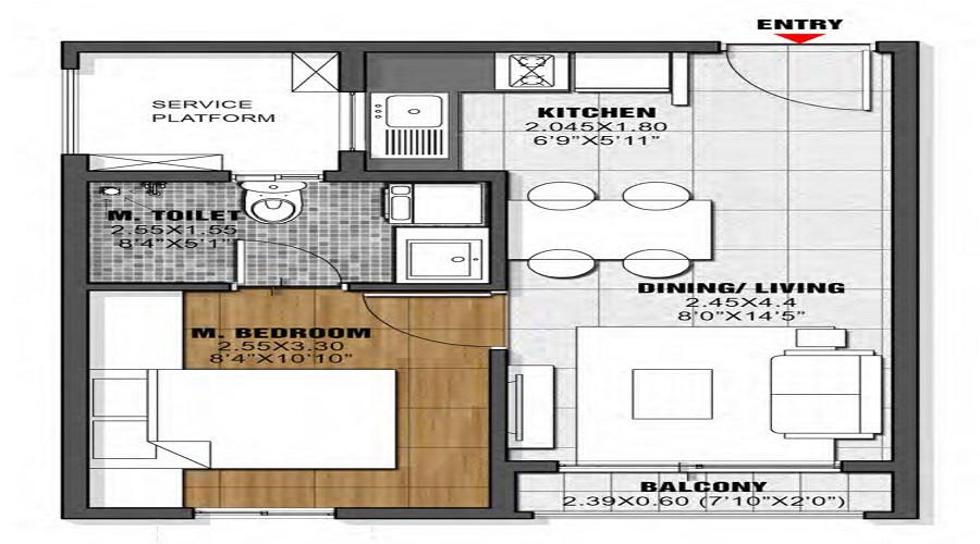 3 BHK floor plan Sobha Liora